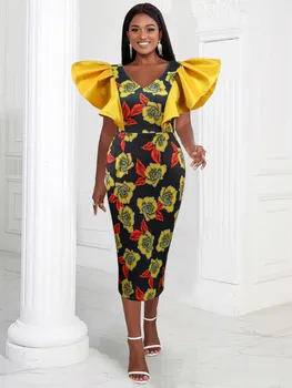 Chioma Butterfly Sleeve Print Outfit