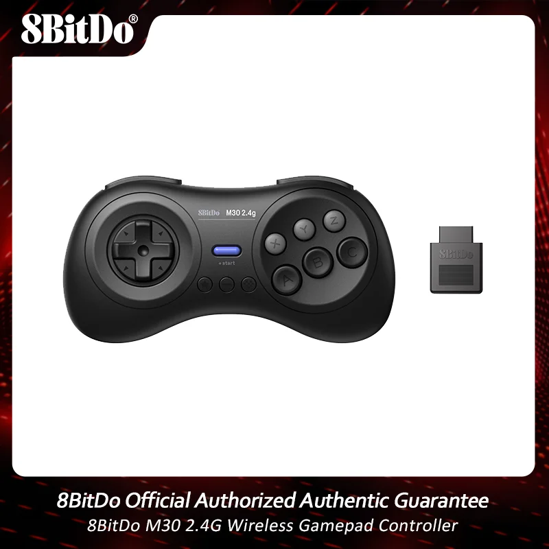 8BitDo M30 2.4G 무선 게임패드 컨트롤러 (오리지널 세가 제네시스 및 세가 메가 드라이브용) - 세가 제네시스 게임 컨트롤용
