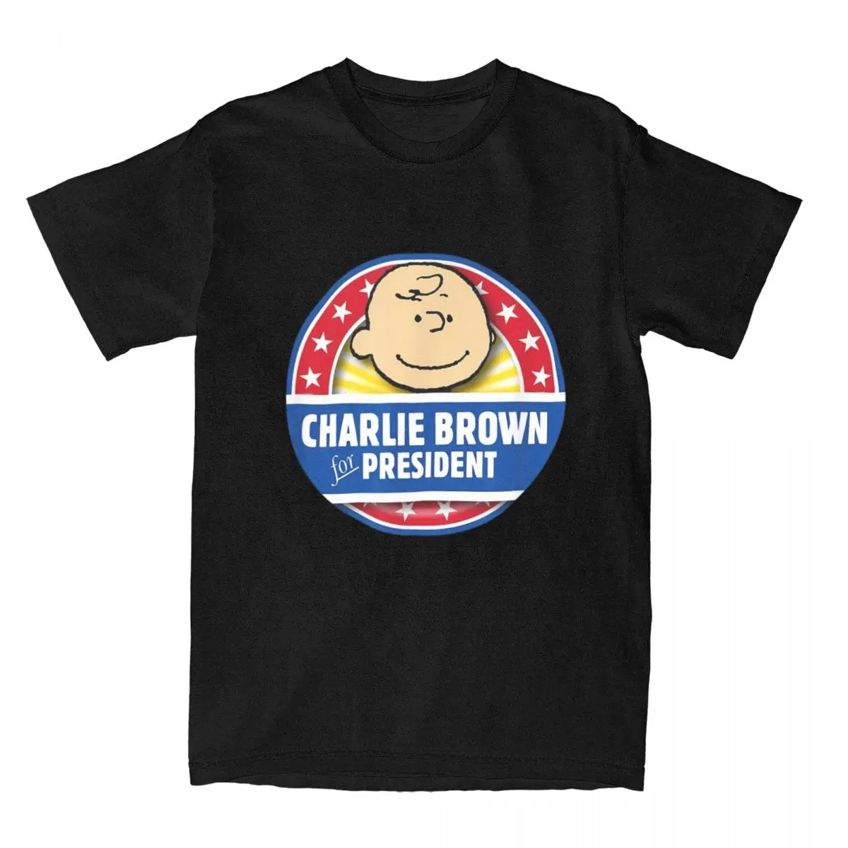 thumbnail image 1 of Camiseta de algodón para hombre y mujer con la frase Peanuts Charlie Brown For President Snoopy, camisetas de manga corta con cuello redondo, idea de regalo, 1 of 5