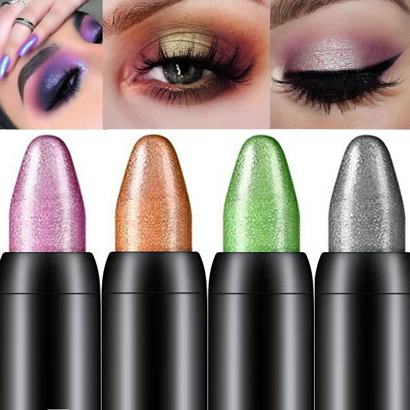 Eyeshadow Pencil Pearlescent Eyeshadow Pencil Waterproof Long Lasting Glitter Shimmer Eye Shadow Pen Eyeliner Stick Eyes Makeup Tools