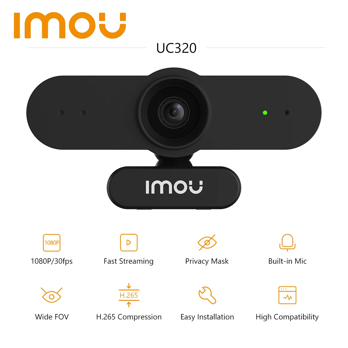 IMOU UC320/325 Webcam 1080P FHD Image Sensor USB Camera Microphone for Desktop Laptop Computer Meeting Streaming Web Camera
