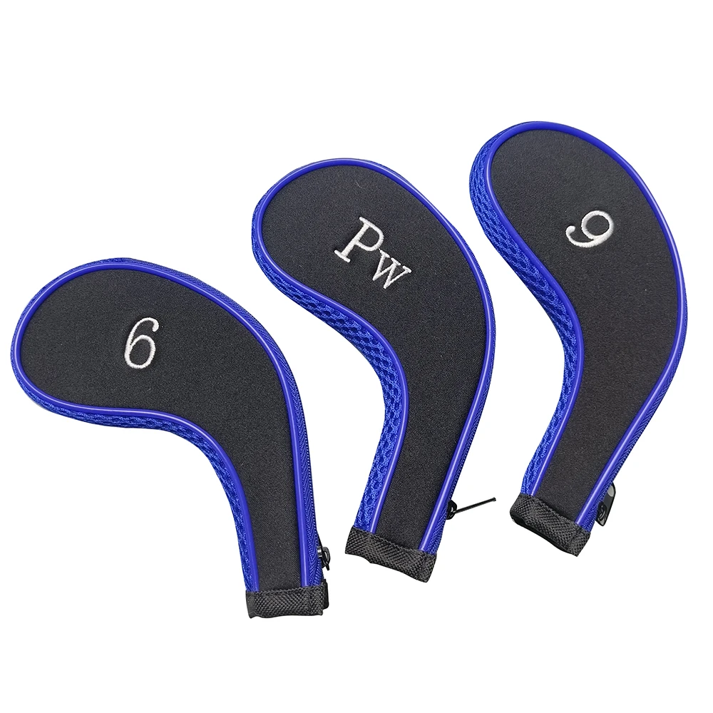 10 Stks/set Golf Clubs Iron Head Covers Hoofd Strijkijzers Met Rits Lange Hals Voor Heren Apex ,P790, p770, P760, Strijkijzers