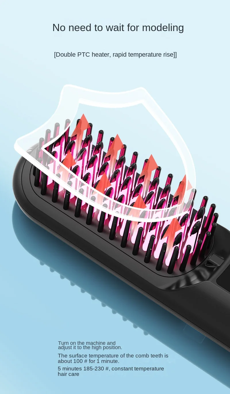 Minhairstraightener,negativeiondoesnot hurt hairUSBcharging wireless hair straightener tymohairstraightenerbrushhairstraightener
