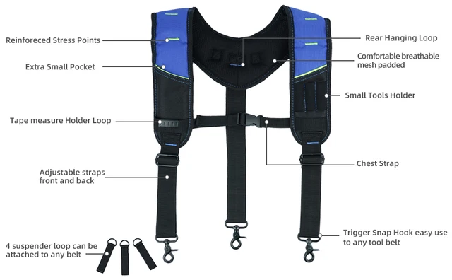 Bretelles De Travail Rembourrées Robustes Kuny, Taille Unique