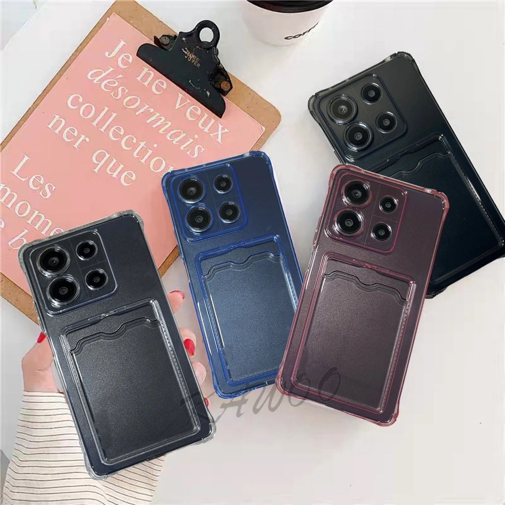 Transparent Card Slot Holder Wallet Slim Soft TPU Case Cover