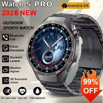 Watch 5 Pro GPS Tracker Smart Watch Men 360*360 AMOLED Screen NFC BT Call Sports Waterproof Health Monitor Man Smartwatches 2026 1