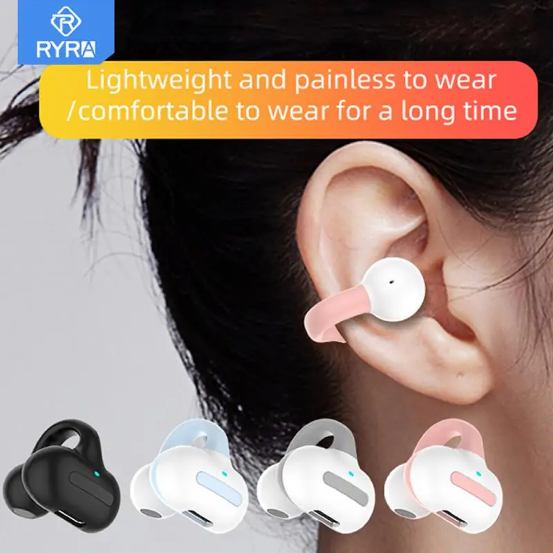 

RYRA Air Conduction Bluetooth Earphones Single Ear Clip Design Earring Wireless Headphones With Mic Waterproof Sports Headsets