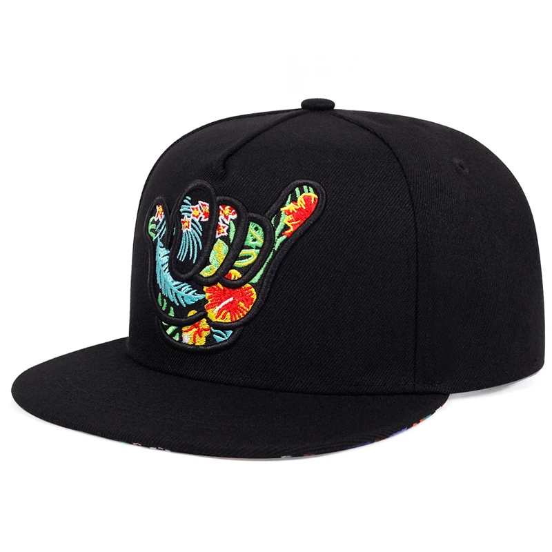 Finger Embroidery Adjustable Casual Baseball Cap Outdoor Snapback Hat