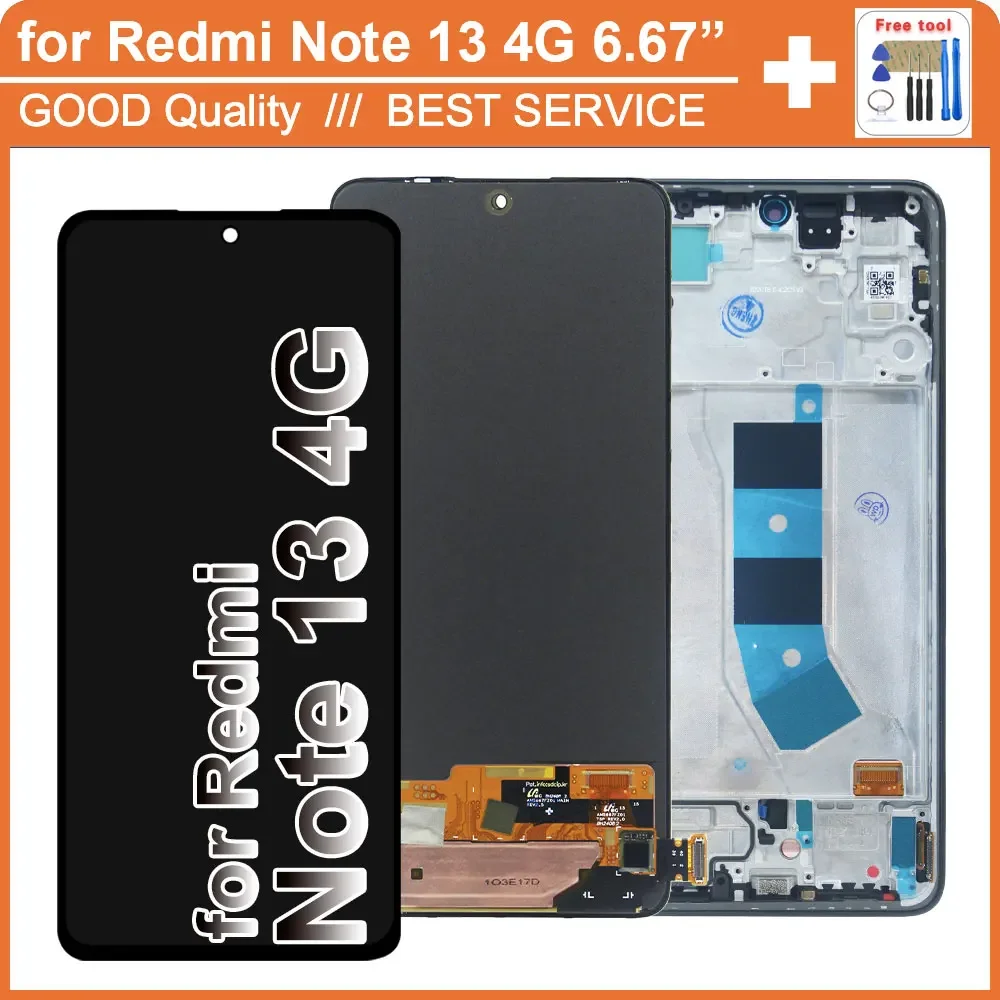 Xiaomi Redmi Note 13 4G LCD Displej Dotykové Sklo Originální  Service Pack Black