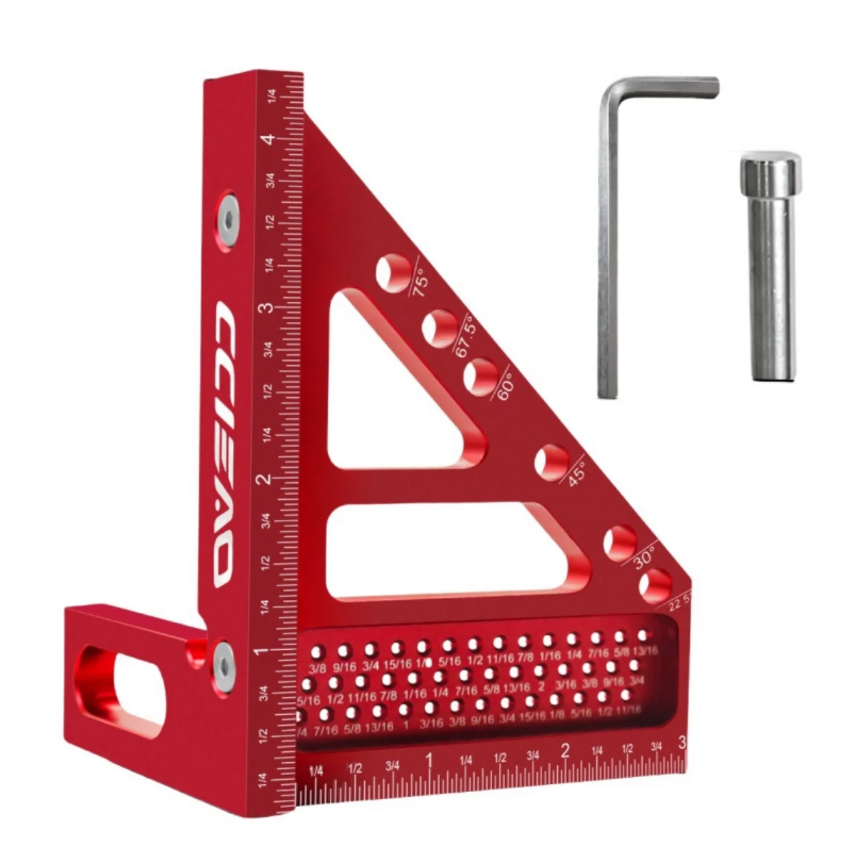 Imperial 3D Multi-Angle Measuring Ruler, 45/90 Degree Aluminum Alloy Woodworking