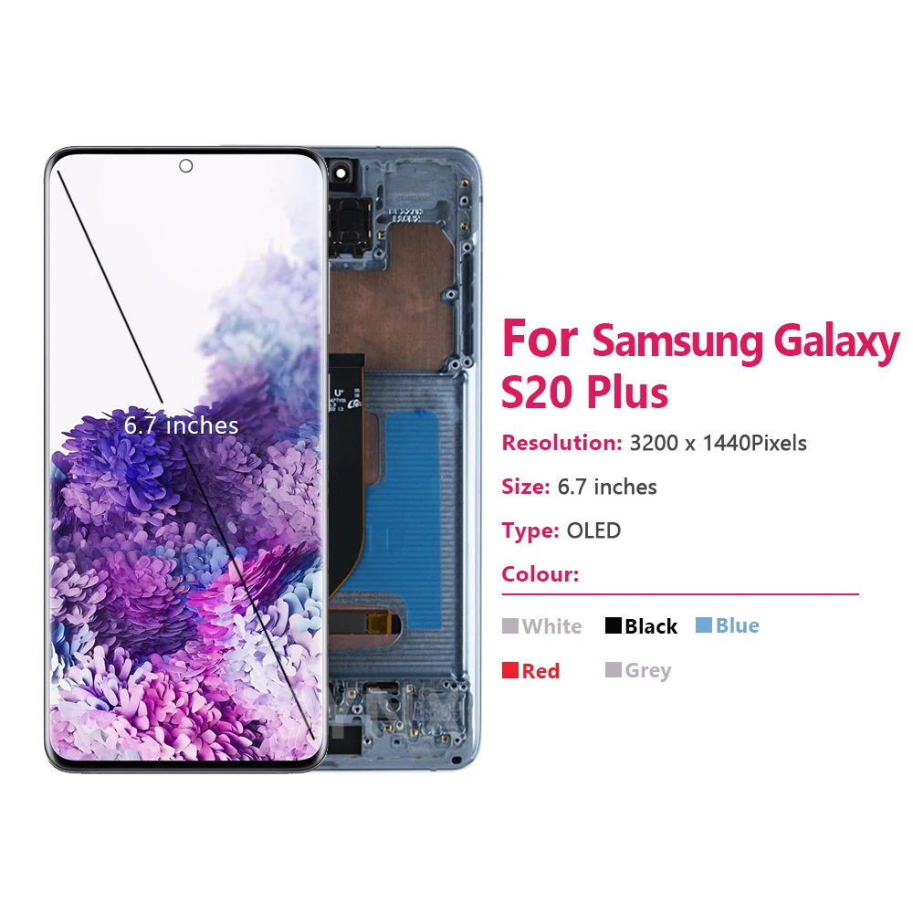LCD ÷ ġ ũ Ÿ , AMOLED S20 ÷, Ｚ  S20 + G985 G985F   , 6.7 ġ ũ