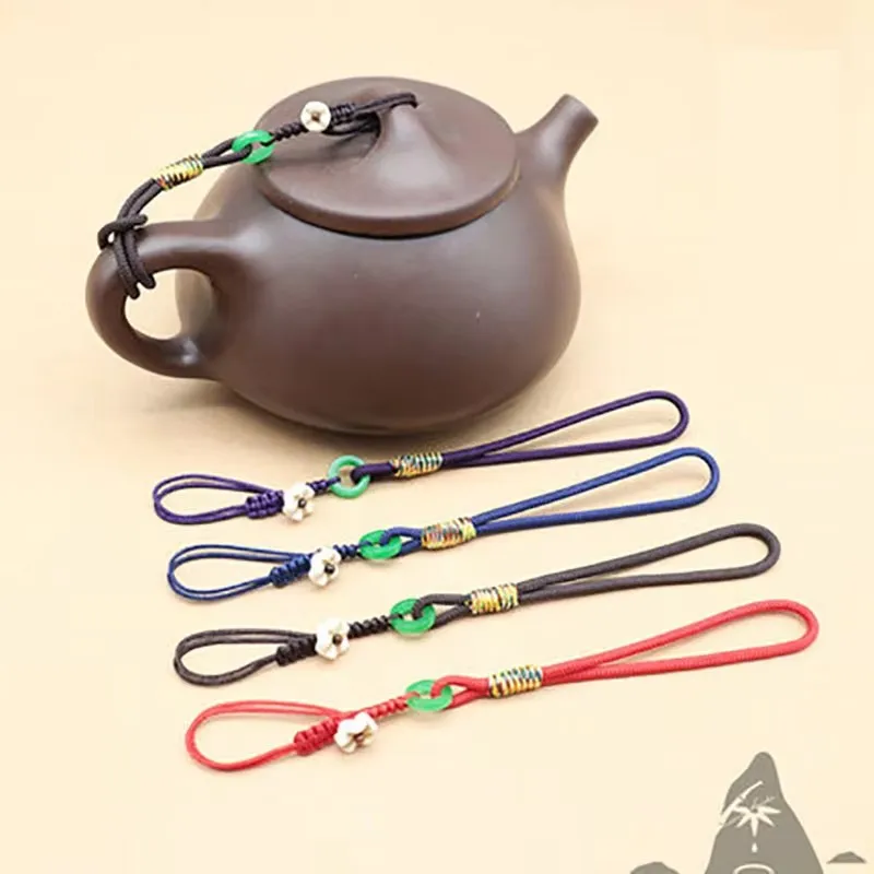 Creative purple clay pot cover cup cover anti falling pendant hanging rope boutique accessories Stationery high-grade handmade