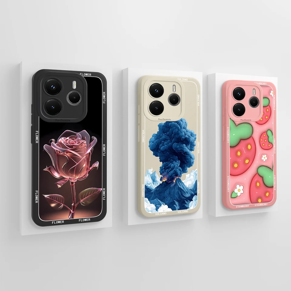 Rose Strawberry Liquid Protective Dustproof Portable Phone Case Bumper