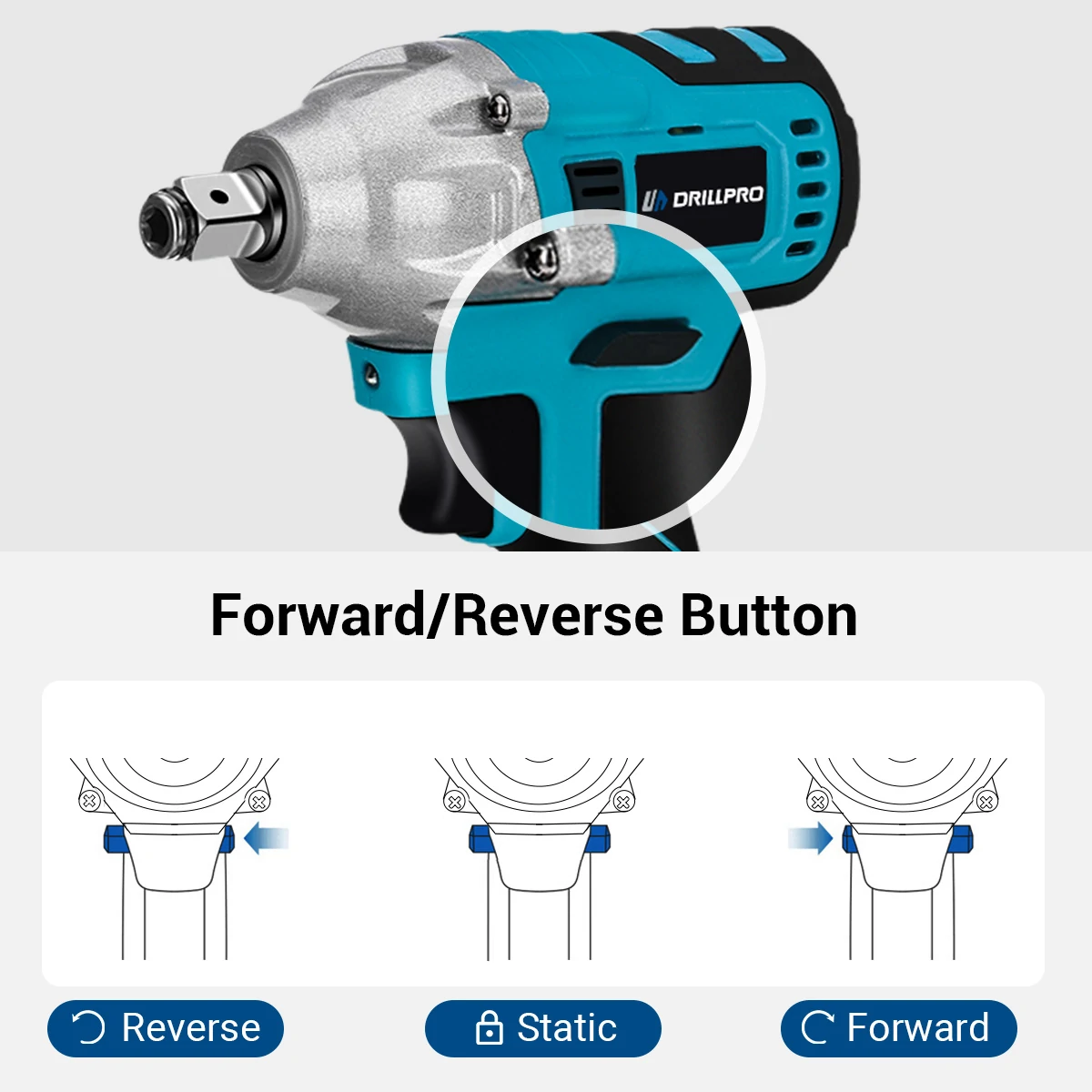 Drillpro Electric Power Tool Set 800N.M Electric Wrench Rotary Hammer 13mm Power Drill 125mm Angle Grinder For Mak 18V