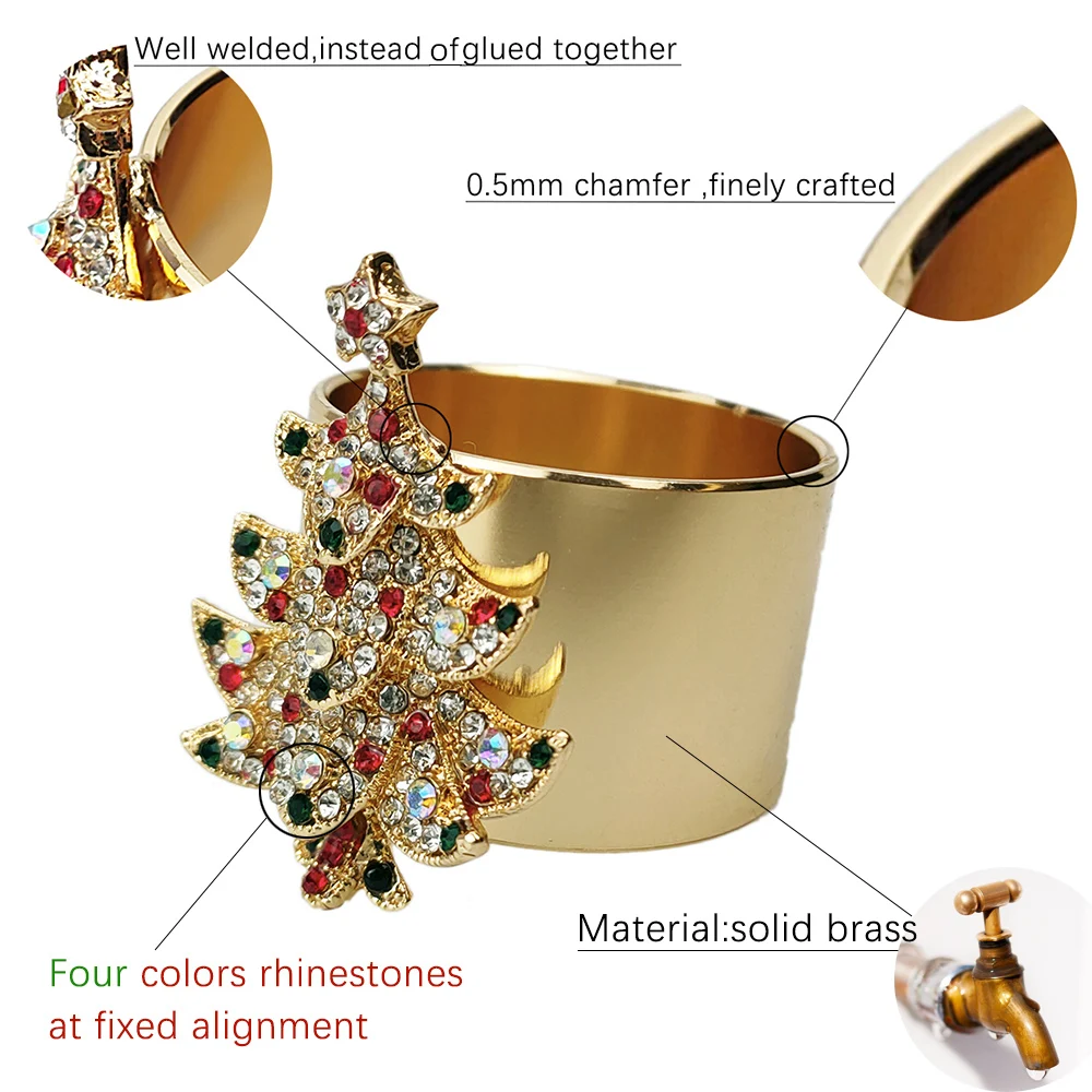 Lot De 6 Ronds De Serviette Renne, Décoration De Table De