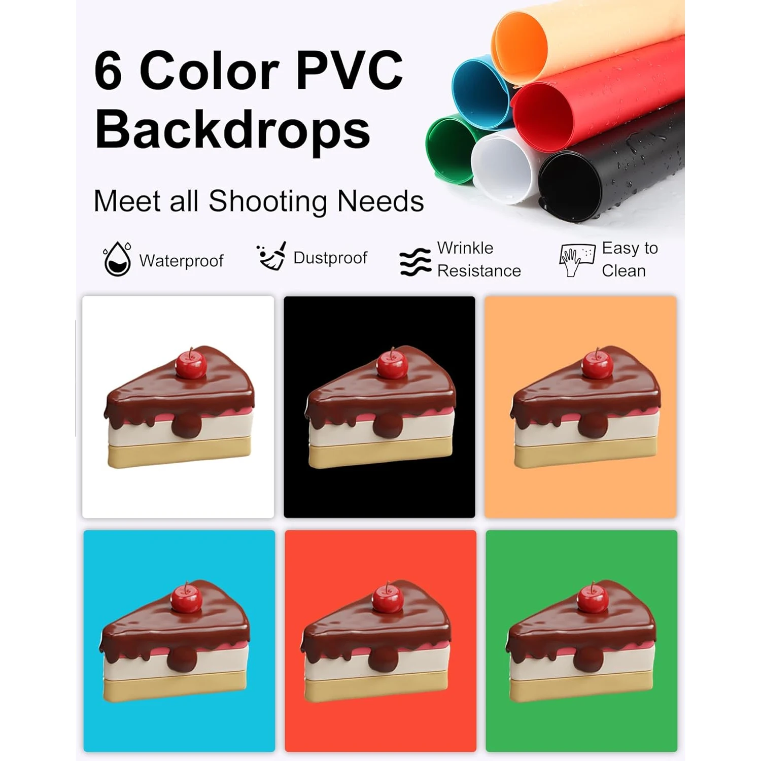 PULUZ 30CM/11.8'' Photo Studio Lightbox,Dimmable Light Box For Photo,Photography Studio Shooting Tent Box Kits 6 Colors Backdrop