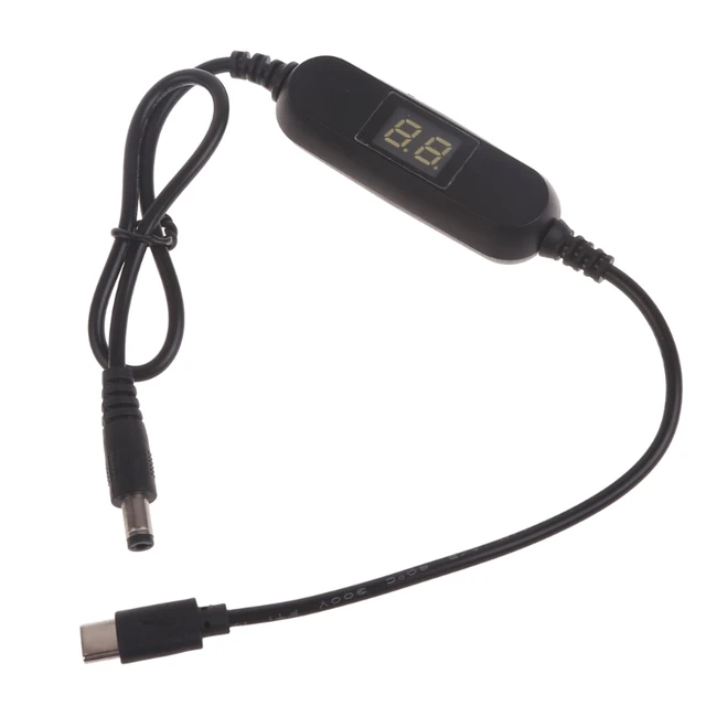 USB Type C to DC 5.5x2.1mm 1.5V 3V 4.5V 6V 9V 12V Power Cable