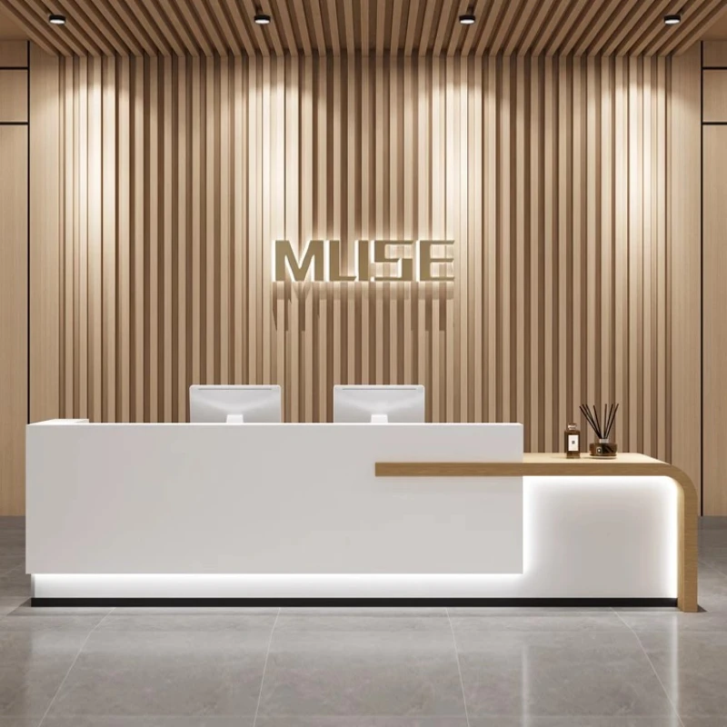 Counter Corner Reception Desks Podium Hospital Commercial Club Reception Desks Rostrum Mesa De Escritorio Minimalist Furniture