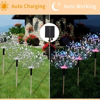 4PC Solar Garden Lights IP65 Waterproof Outdoor Garden Lights 8 Lighting Modes Dandelion Lights For Patio Lawn Party Festivals 2