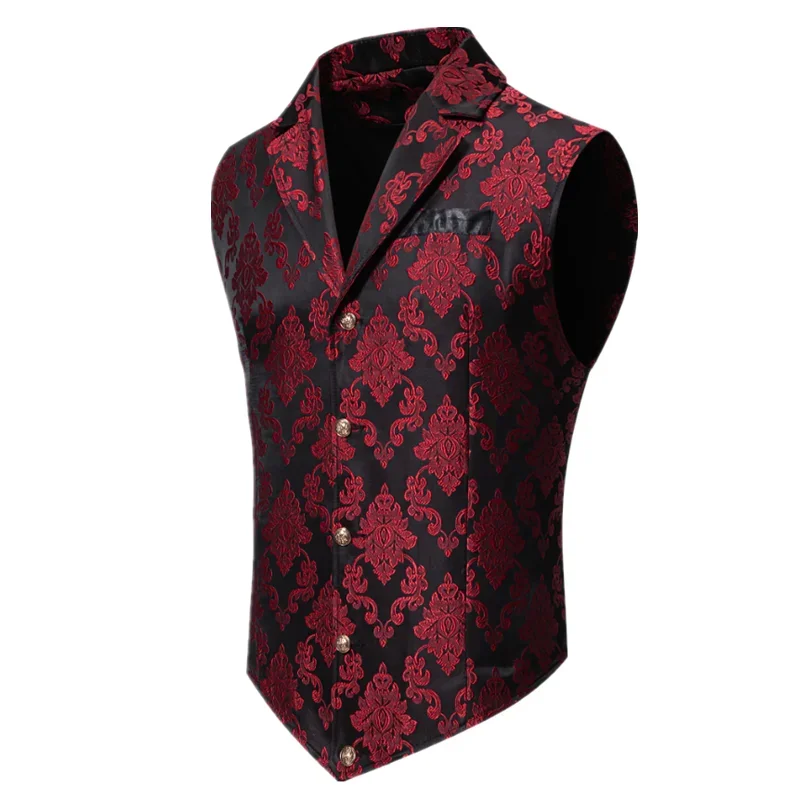 Mens Suit Vest Luxury Jacquard Thin Tops Red Green Blue Pink Fashion Wedding Prom Party
