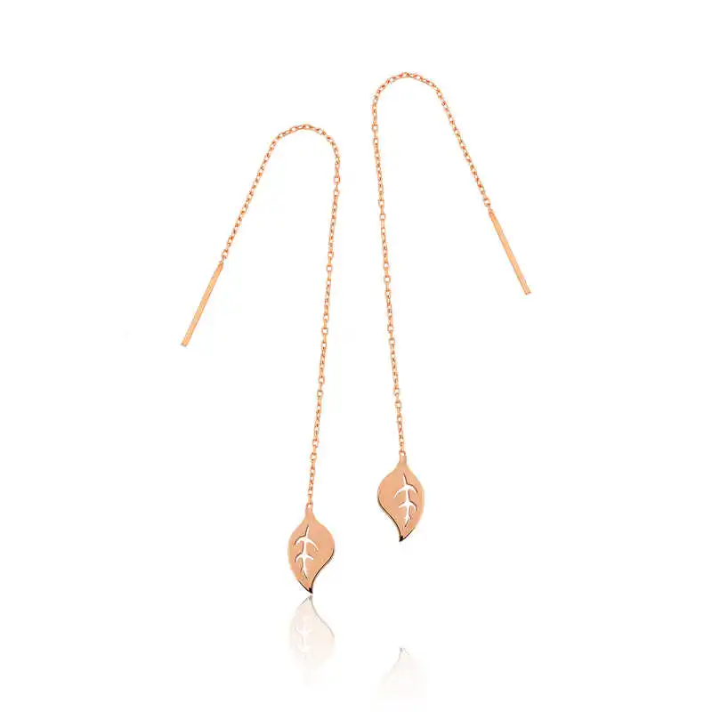 

Tevuli 925 Sterling Silver Chain Leaf Earrings