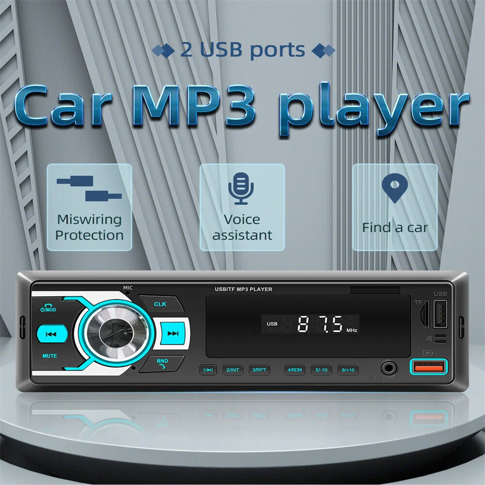 

D3108 автомобильный радиоприемник, стерео плеер, цифровой Bluetooth, автомобильный mp3-плеер, FM-радио, стерео, аудио, музыка, USB/SD с входом AUX для приборной панели