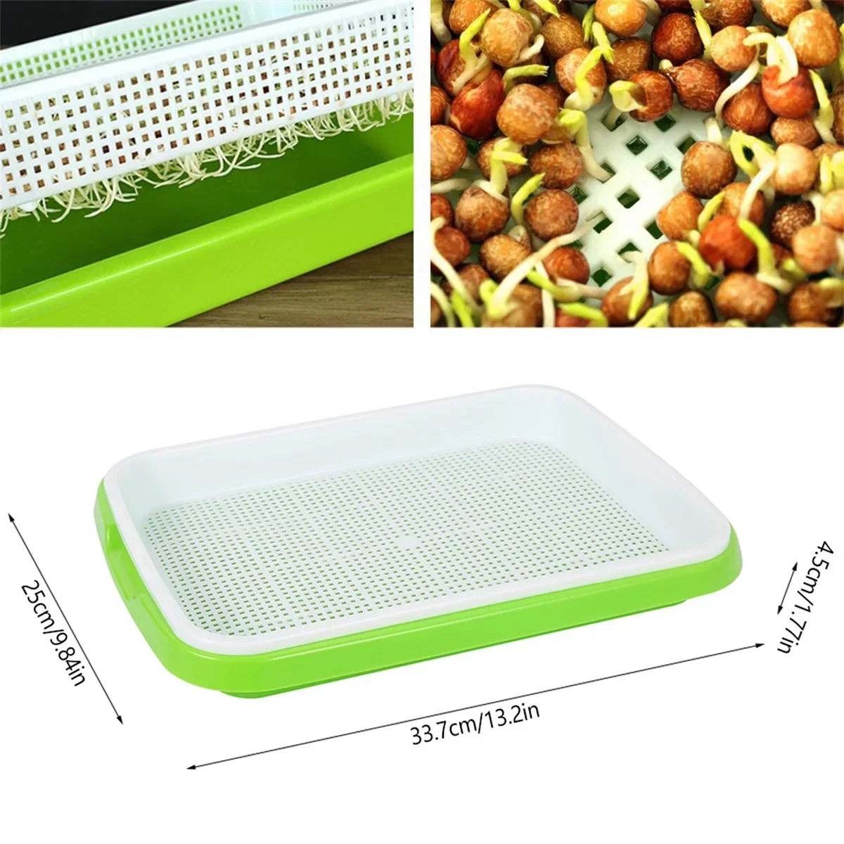 1PC Seed Sprouter Tray Wheatgrass Sprouting Pot Planter Soilless Bean Culture Hydroponic Nursery Plate Cat Grass Bonsai Seeds seed starter tray,seedling tray