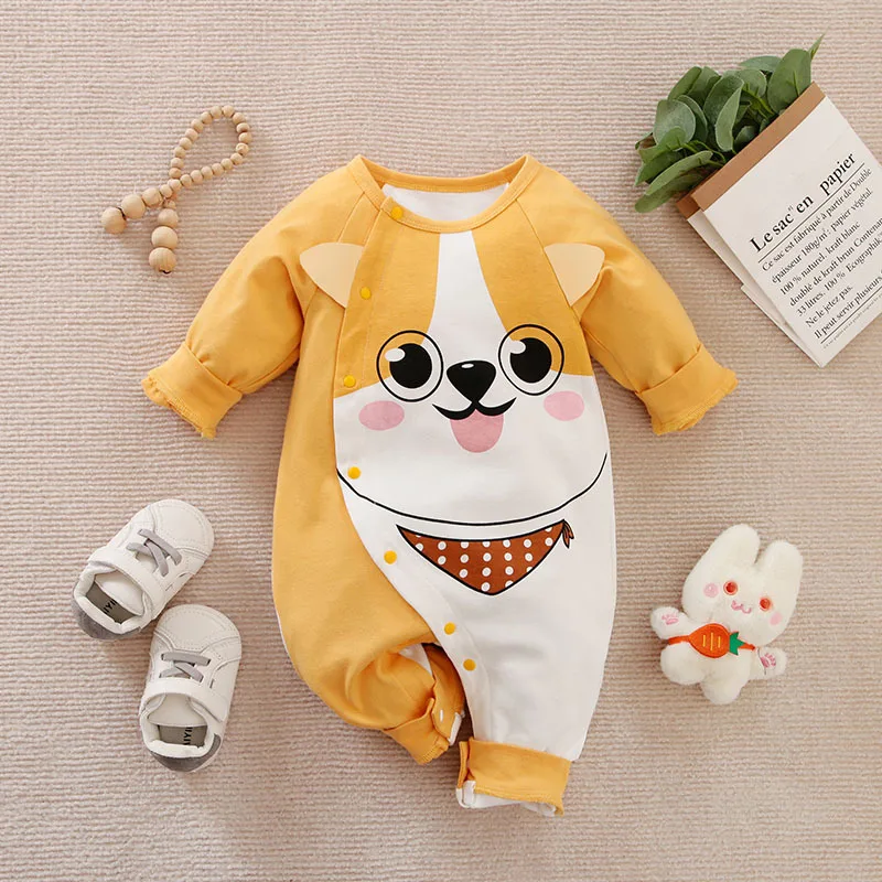 

Newborn Baby Girl Boy Autumn Romper 0 To 24months Crawling Clothing Infant Clothes Jumpsuit Bodysuit Long Sleeves For Kids