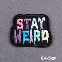 Buy Black Patch With Slogon Iron On Patches For Clothes Embroidery Applique Fusible Patch Ironing Stickers Badge Online - Image 6