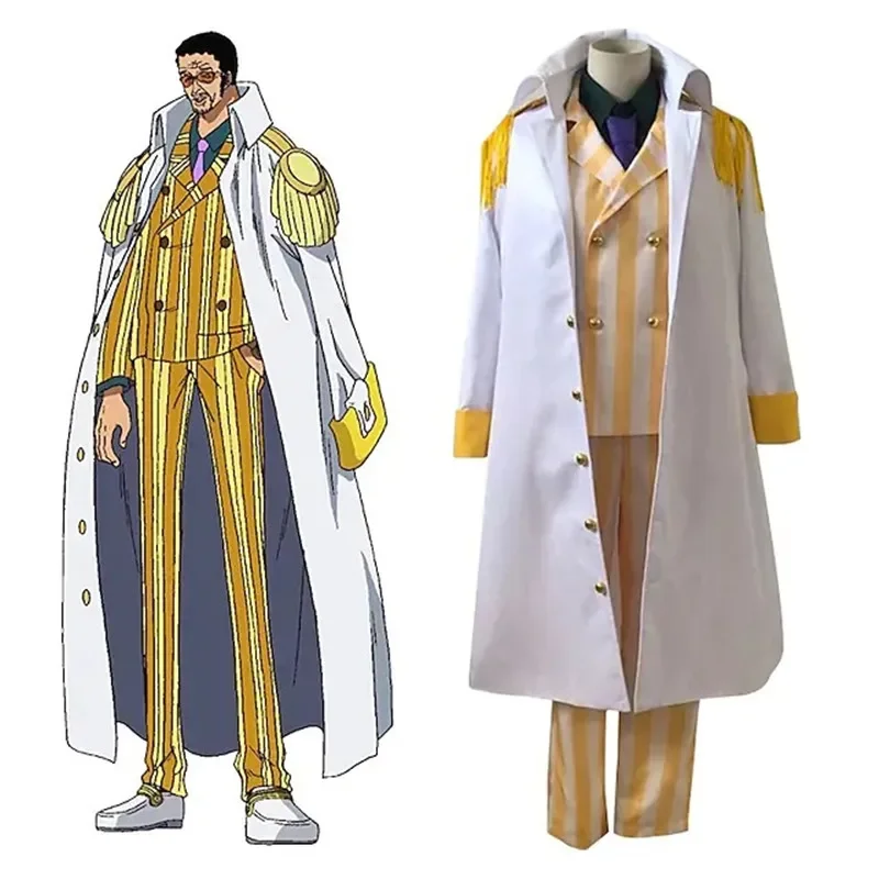 

Anime One Cosplay Gorousei Kizaru Taisho Borsalino Costume Piece Admiral Uniform Suit Adult Unisex Halloween Outfit Coat