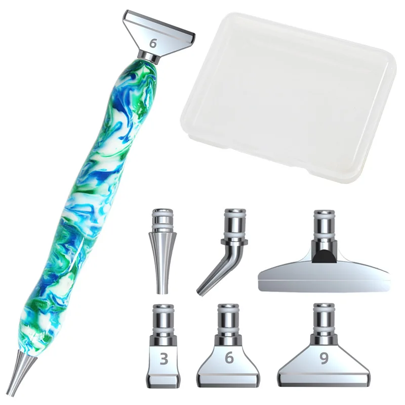 1 Set 5D Resin Crystal Diamond Painting Pen with Metal Tips Tray Glue Clay Non-slip Mat Diamond Painting Cross Stitch Tools Kit 