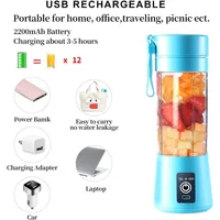 Mini Mélangeur Portable de 380ml, pour la Maison, USB, Rechargeable, Bouteille de dehors pour Shakes, Jus 5