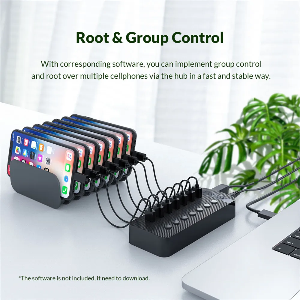 Orico-múltiplo Expansor Soquete Divisor Usb 3.0 Porto Adaptador de Alimentação on Off on Switch Dock Carregador 10 13 16 Porto - Imagem 2