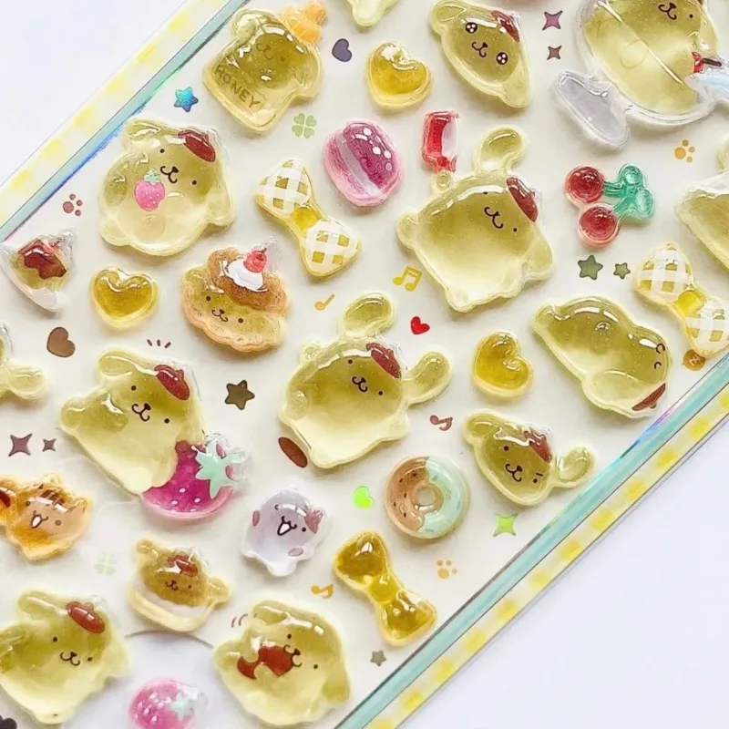3D Sanrio Hellokitty Kuromi Cinnamoroll Aufkleber Niedliche Anime Transparente Gelee-Kristall Dekorative Aufkleber Handyhülle DIY Kinderspielzeug – Detail 9