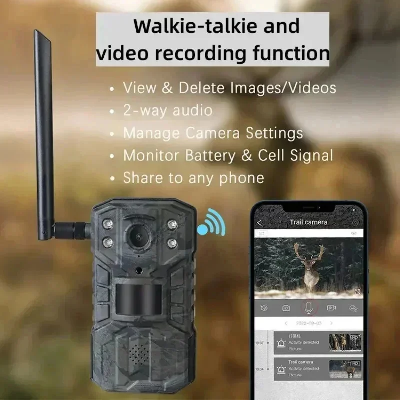 UCon App 4MP Outdoor Camping 4G Solar Cell Hunting And Hunting Camera Remote Viewing Video Wireless Camera Night Vision Device