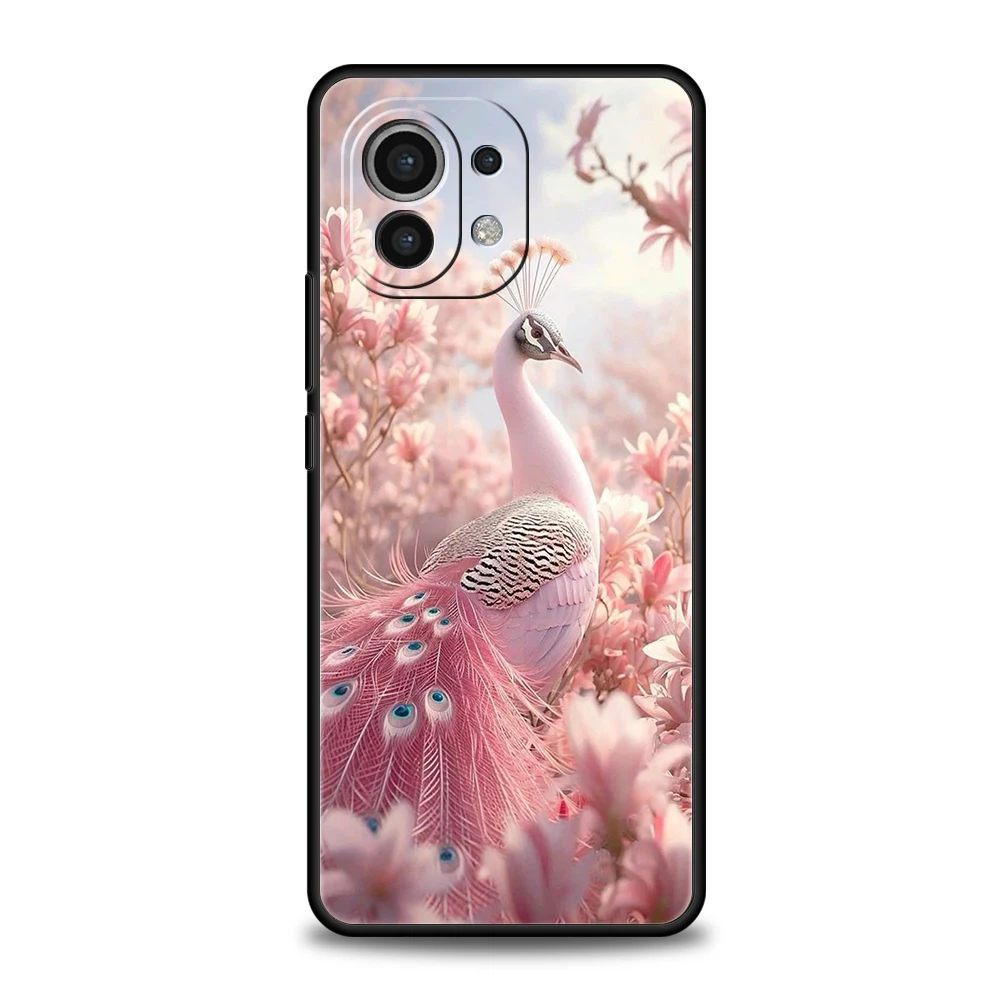 Peacock Pattern Soft TPU Phone Case - Elegant Animal Design Cover