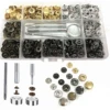 325PCS (80 set) Heavy Duty Snap Fasteners Press Studs Kit +Poppers Leather Button Tool For DIY Clothes Garment Bag Shoes 1
