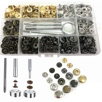 325PCS (80 set) Heavy Duty Snap Fasteners Press Studs Kit +Poppers Leather Button Tool For DIY Clothes Garment Bag Shoes 1