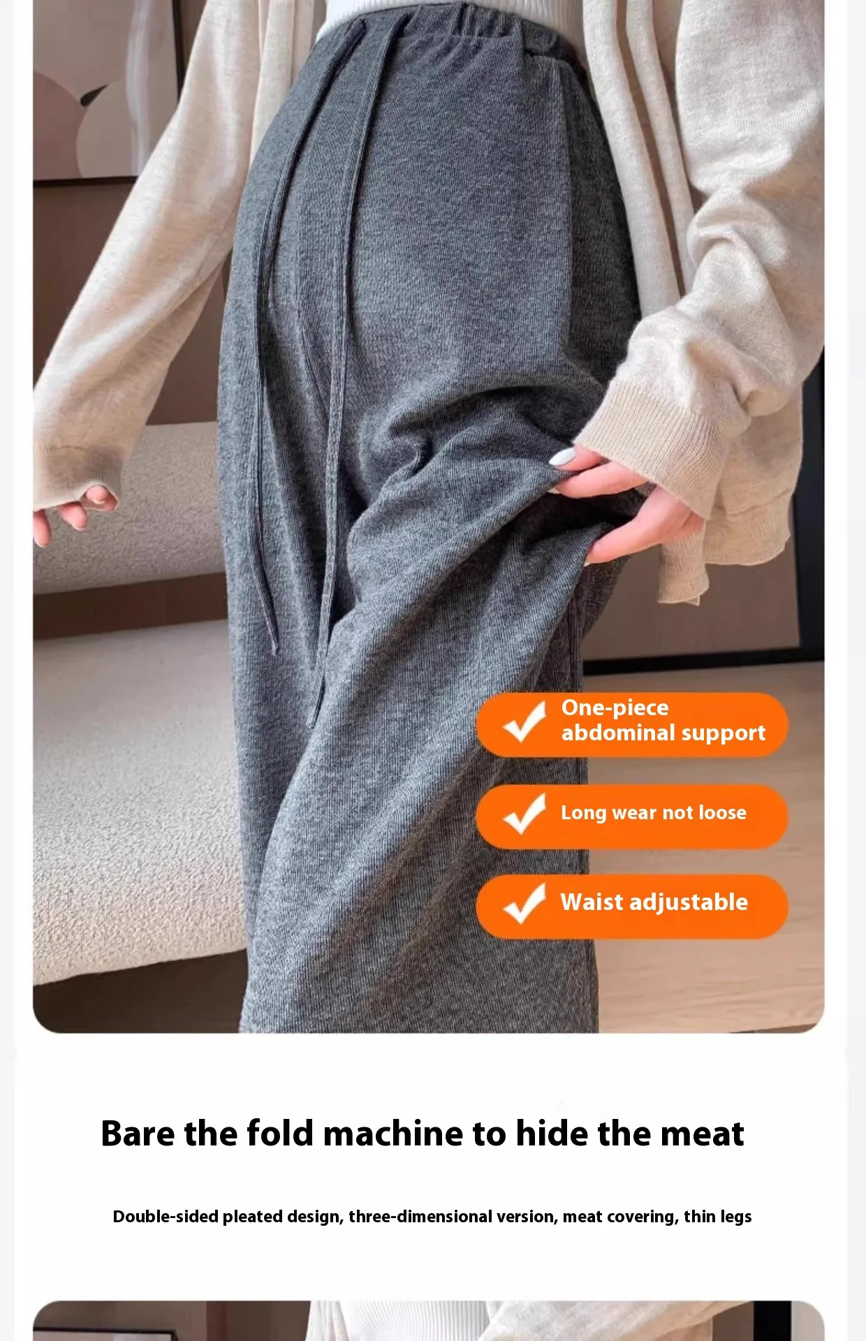 Umstandshosen Frühlings- und Herbstmodelle Hosen mit weitem Bein ohne Babykleidung Umstands-Freizeithosen Große Klebreishosen – Detail 16