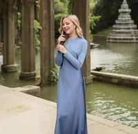 Robe longue en Satin pour femmes, mode élégante, haut tricoté, ensemble assorti, Maxi, longueur au sol, vêtements chics décontractés, été 2025 3