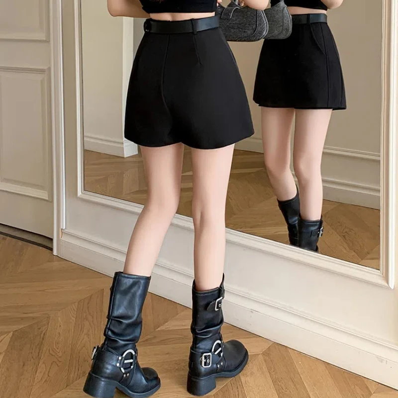 New Women Casual Suit Shorts 2025 Spring Summer Fashion High Waist A-line Shorts Skirts Korean Style Ladies Casual Culottes 5
