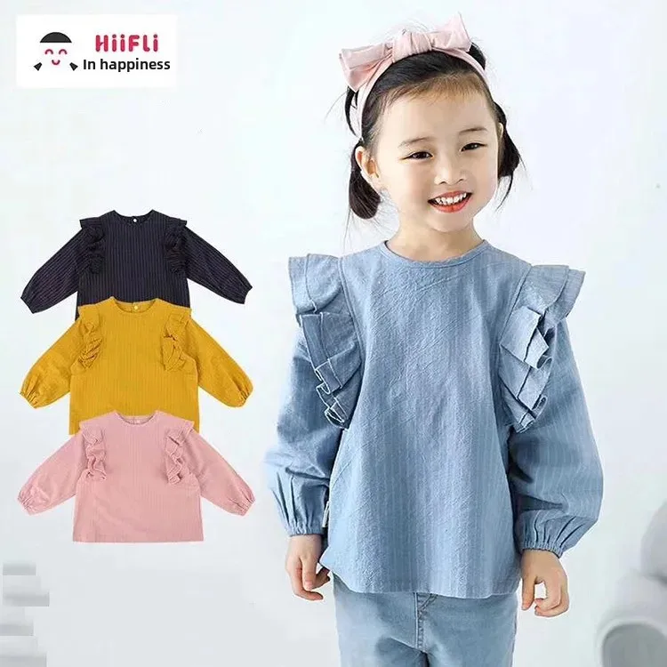 Cute Baby Girl Long Sleeve Cotton Romper Lace Trimmed Prevent Dirtying Feeding Cover up Children's Apparel from Mainland China
