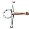Full Cheek Stainless Steel Equestrian Flexible D Ring Loose Set Horse Bit Buckle Double Joint Copper Mouth 5