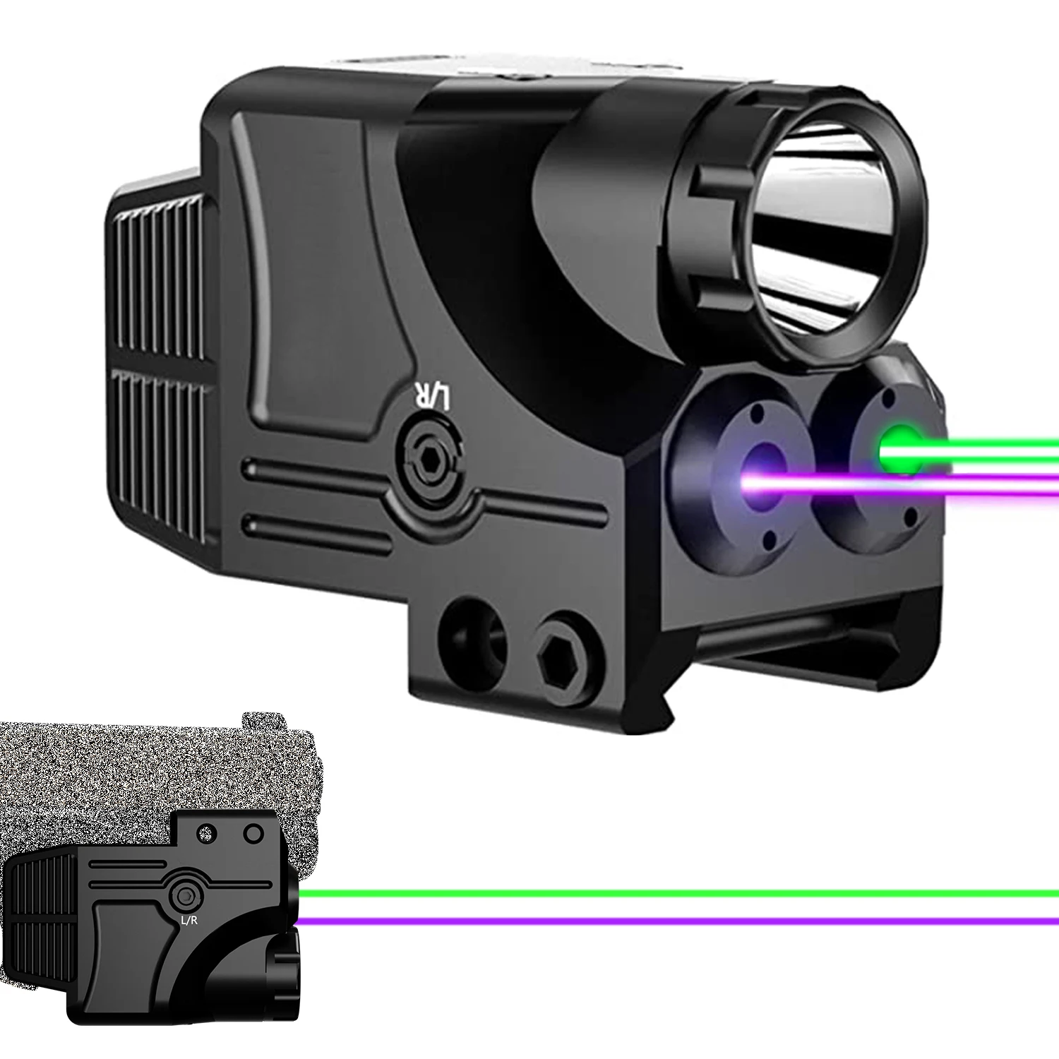 

Green Purple Laser Sight Tatcial 600lm Flashlight Combo Rechargeable Hunting Laser For Airsoft Equipments, Glock 19 Accessories