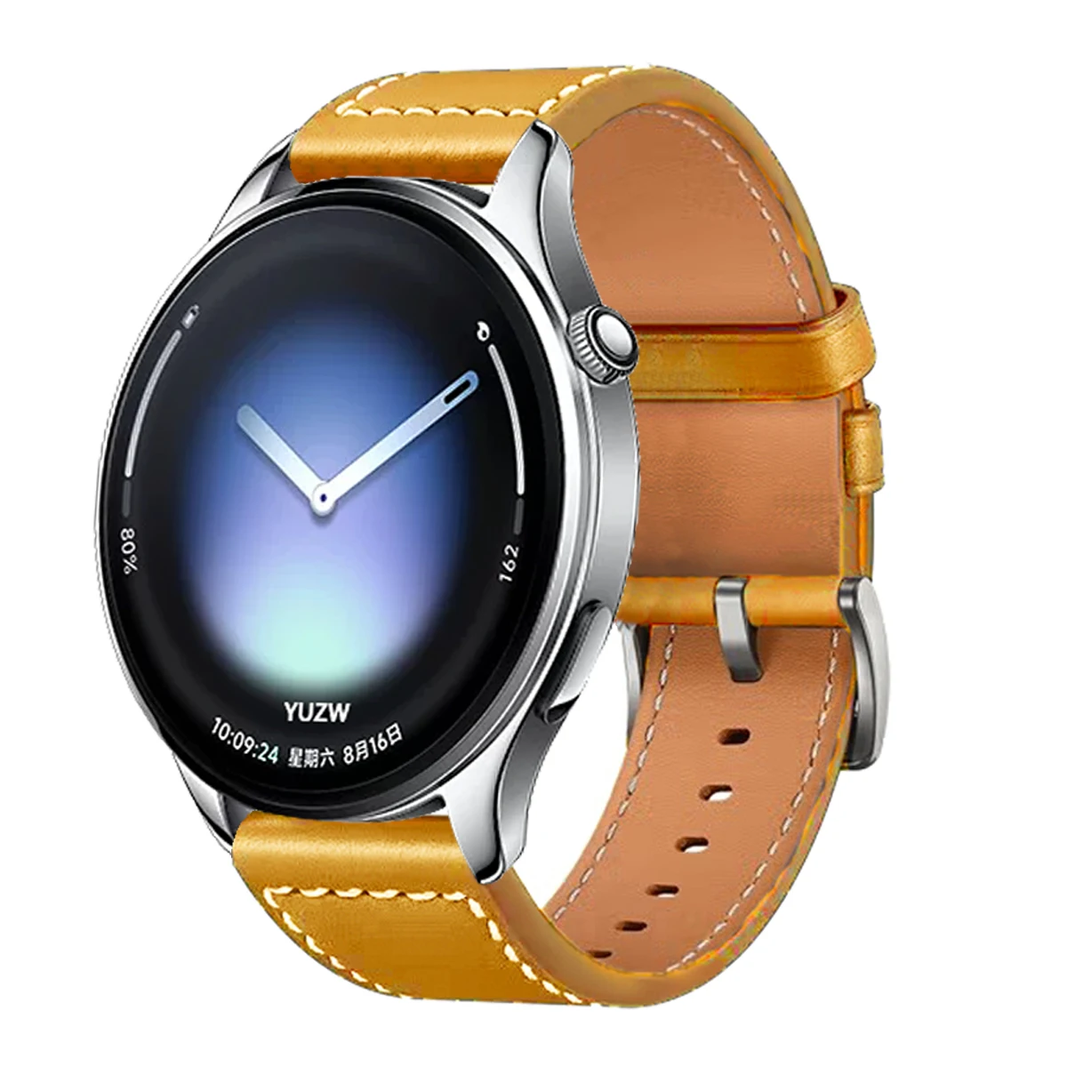 Premium 22mm Leather Silicone Watch Band - Compatible Replacement Bracelet Correa