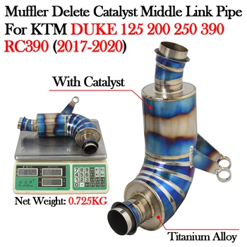 Slip On Motorcycle Exhaust Middle Link Pipe Escape Moto Muffler With Catalyst For KTM DUKE390 250 200 125 390 RC390 2017 - 2020
