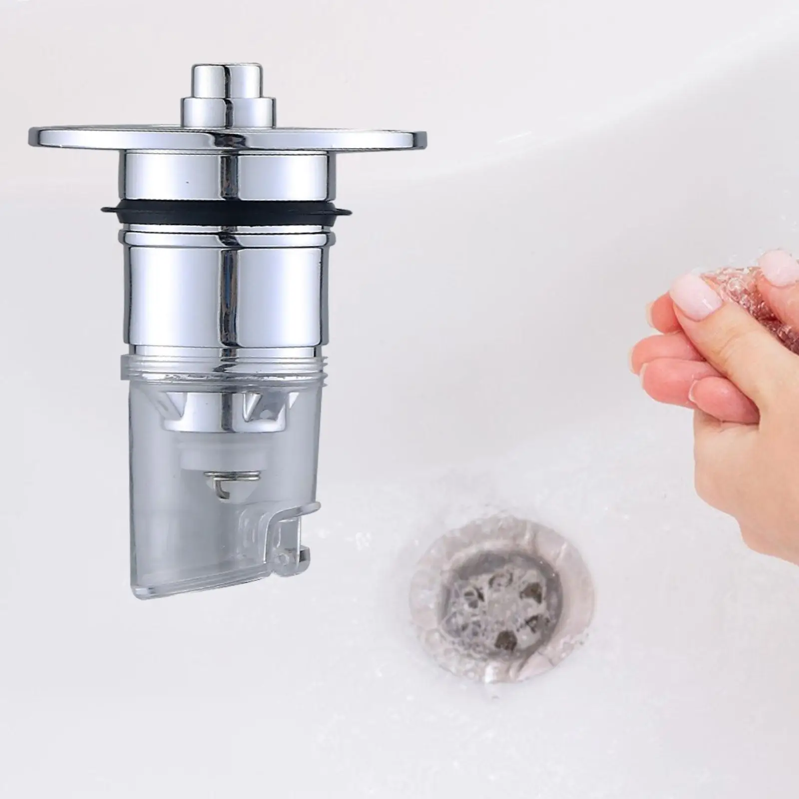 

Bathtub Plug Anti Overflow Sink Drain Plug Push Type Basin Tub Stopper for 33-40 mm Drain Hole Restroom Indoor Household Hotel