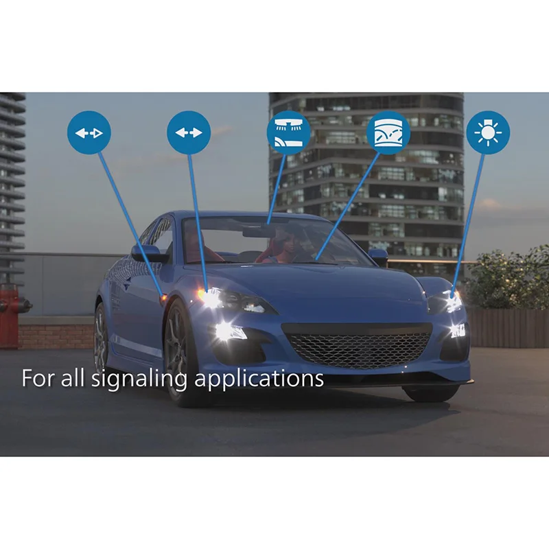 2x Philips P21/5W Ultinon PRO7000 Amber LED Bulbs - BAY15D - View #9