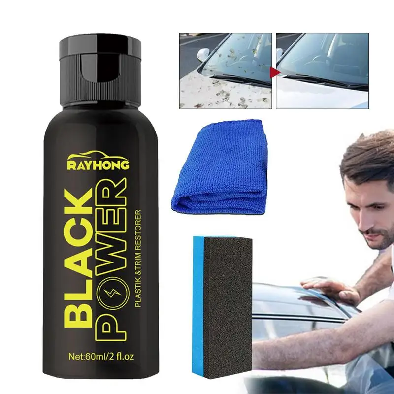 

60ML Magic Gem Plastic Restorer Black Car Trim Restorer Cars Refurbishment Liquid Bumper Gloss Renovator Black Trim Restorer