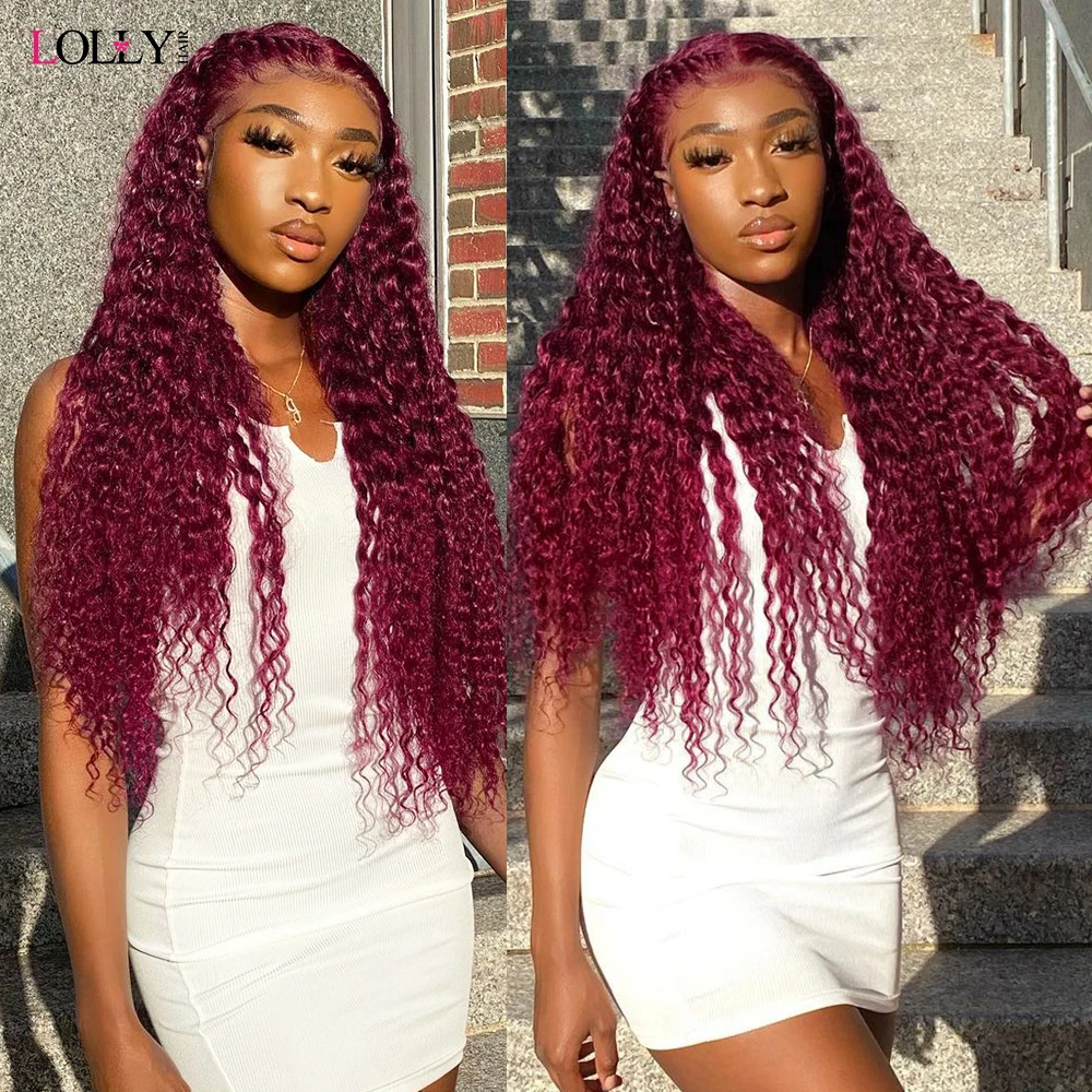 99j Burgundy Deep Wave Bundles Colored Human Hair Bundles Brazilian Remy Hair Extension Curly Weaves 1/ 3/4 Pcs human hair extensions